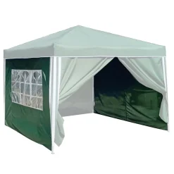 Sunny Moments Pavillons^2 Seitenwande Mit 1 Fenster Fur Ruck-Zuck Alu-Pavillon 3X3M Grun
