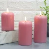 New Home Led-Kerzen^Abgerundete Led-Kerzen Aus Echtwachs 3Er-Set Rosa