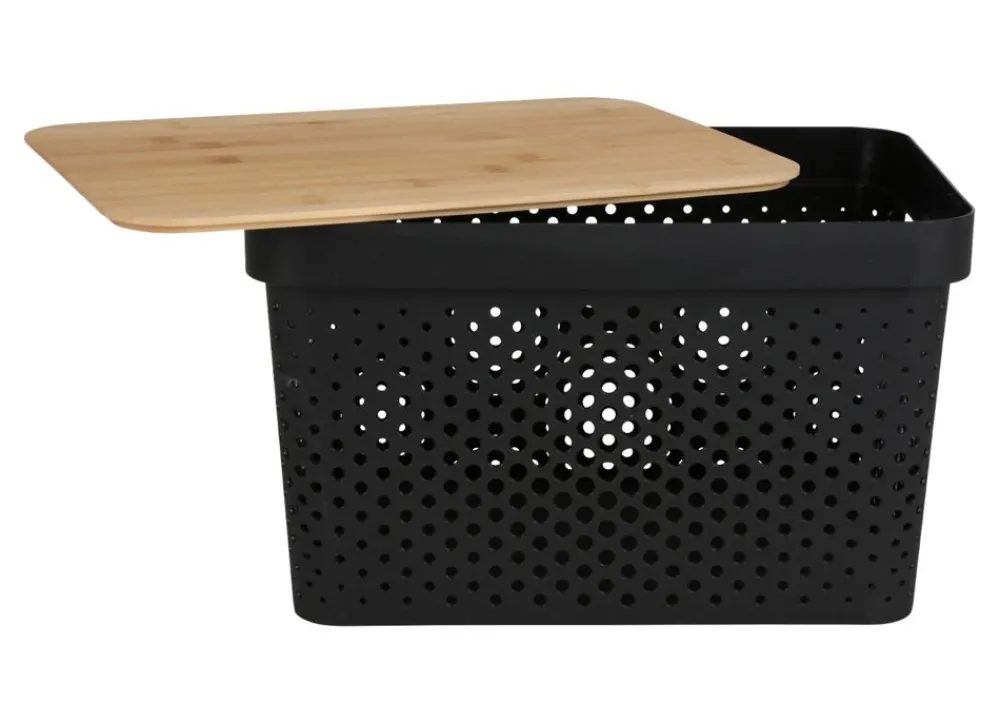 TP Körbe Und Taschen^Aufbewahrungsbox Mit Bambus-Deckel 17L