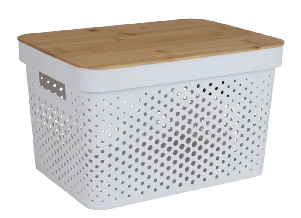 TP Körbe Und Taschen^Aufbewahrungsbox Mit Bambus-Deckel 17L