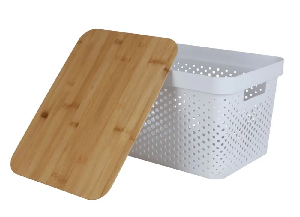 TP Körbe Und Taschen^Aufbewahrungsbox Mit Bambus-Deckel 17L