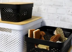 TP Körbe Und Taschen^Aufbewahrungsbox Mit Bambus-Deckel 17L