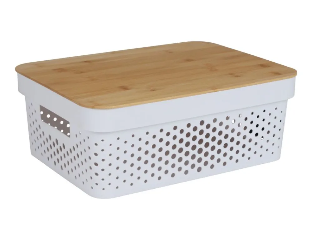 TP Körbe Und Taschen^Aufbewahrungsbox Mit Bambus-Deckel 11L
