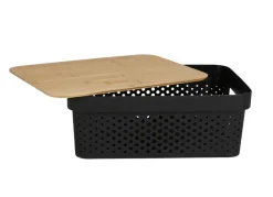 TP Körbe Und Taschen^Aufbewahrungsbox Mit Bambus-Deckel 11L