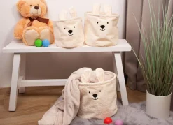 New Home Körbe Und Taschen^AufbewahrungsKörbe Aus Teddystoff 3Er-Set Beige
