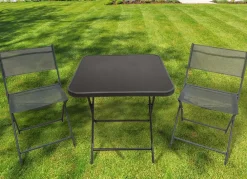 Sunny Moments Gartentische^Balkon-Klapptisch Mit Glasplatte 70X70X70Cm Schwarz