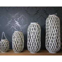 TP Laternen Und Kerzenhalter^Bambuslaterne Mit Glaswindlicht 20X30Cm
