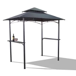 TP Pavillons^Bbq Grill-Pavillon Mit 2 Ablageflachen Anthrazit