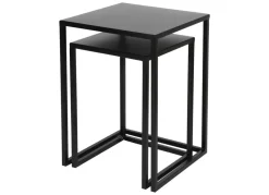 New Home Beistelltische^Beistelltische Aus Metall 2Er-Set Schwarz