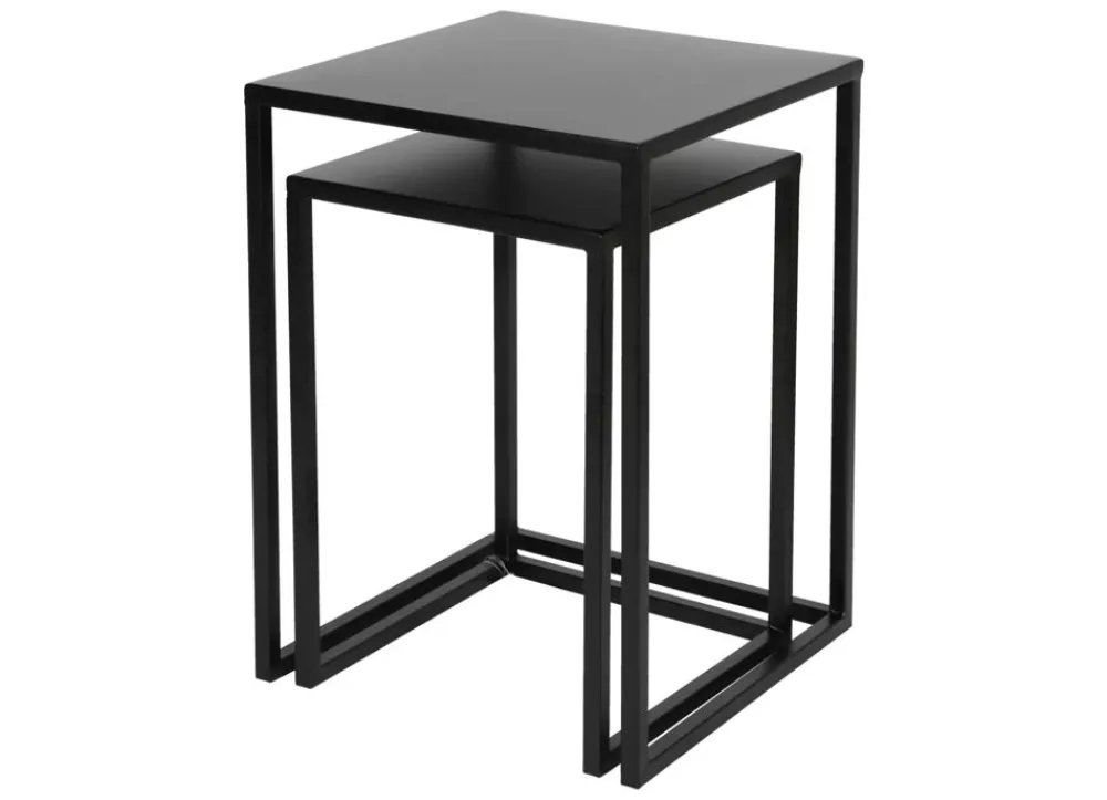 New Home Beistelltische^Beistelltische Aus Metall 2Er-Set Schwarz