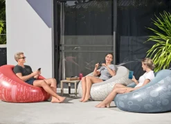 Bestway Gartenstühle^ #75052 Aufblasbarer Sessel Inflate-A-Chair Grau Mit Print