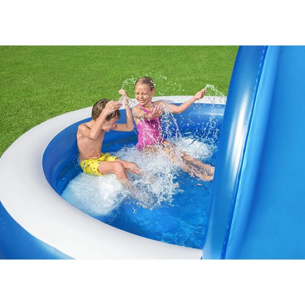 Bestway Planschbecken^ #54337 Family Pool Summer Days Mit Sonnenschutzdach 241X140Cm