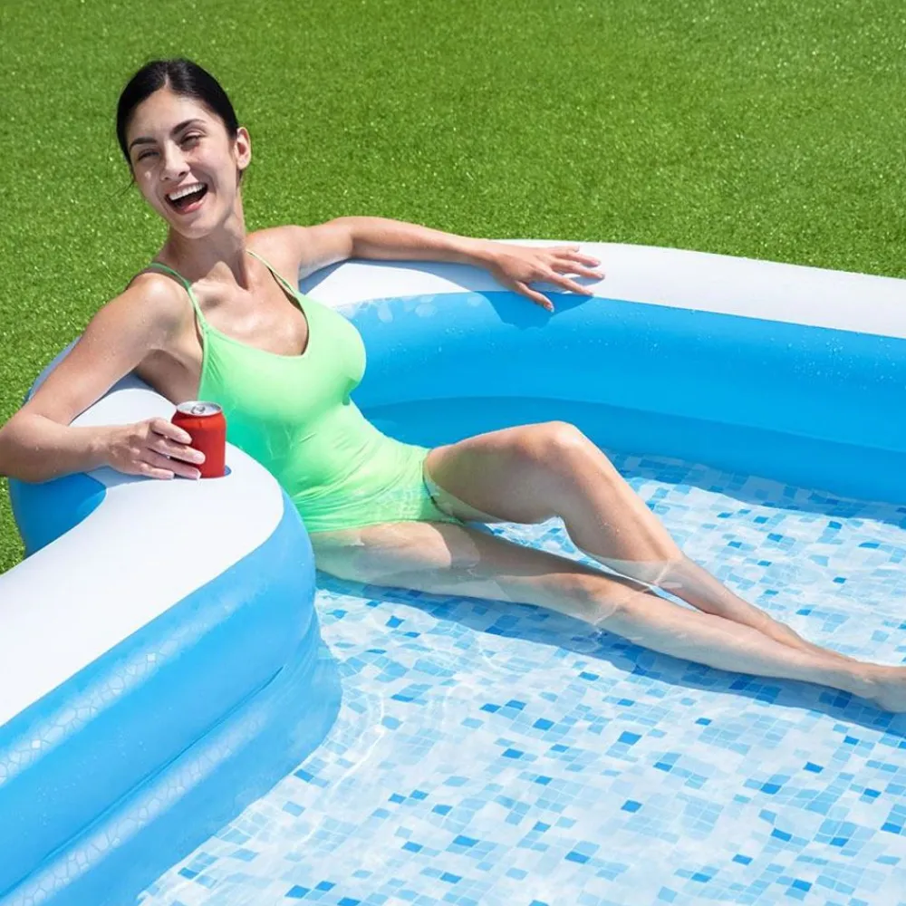 Bestway Planschbecken^ #54321 Family Pool Sunsational Mit 2 Getrankehaltern 305X46X274Cm