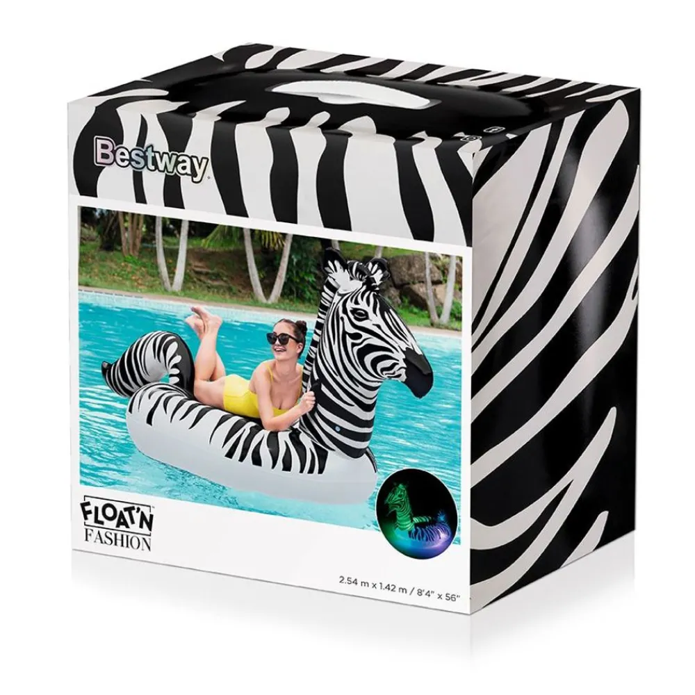 Bestway Badespaß^ #41406 Schwimmtier Zebra Mit Led-Beleuchtung 246X104X122Cm