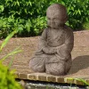 TP Gartenfiguren^Betender Shaolin Monch Aus Beton 42Cm