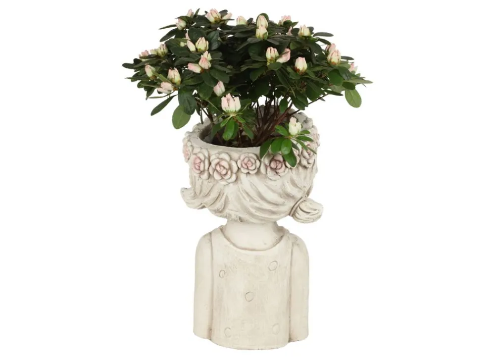 TP Pflanzkübel^Blumentopf Madchen Mit Blumenkranz Design 1