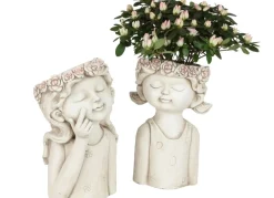 TP Pflanzkübel^Blumentopf Madchen Mit Blumenkranz Design 1