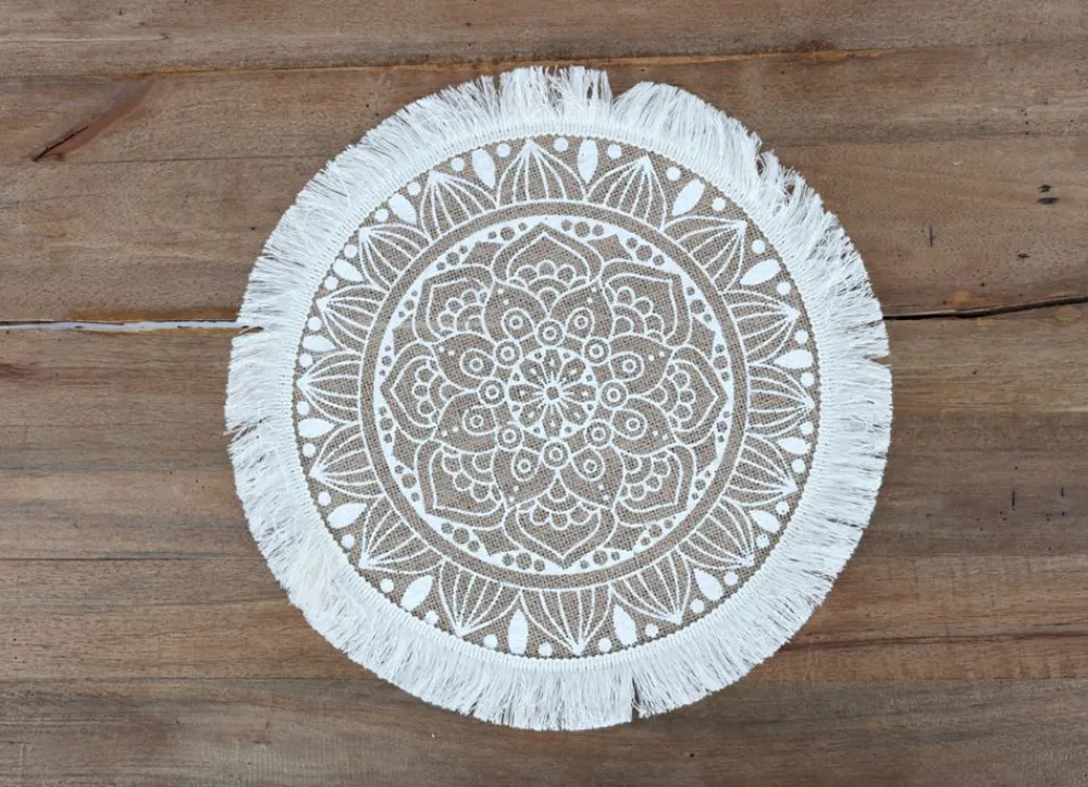 New Home Sonstige Innendeko^Boho-Platzset Aus Jute Mit Fransen 38Cm