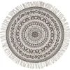 Home Collection Textilien, Decken Und Kissen^Boho-Teppich Mit Fransen 90Cm Natur/Grau