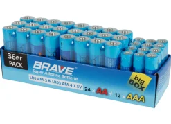 Brave Haushaltshelfer^ Batterien Big Box 36Er-Pack 24X Aa Und 12X Aaa
