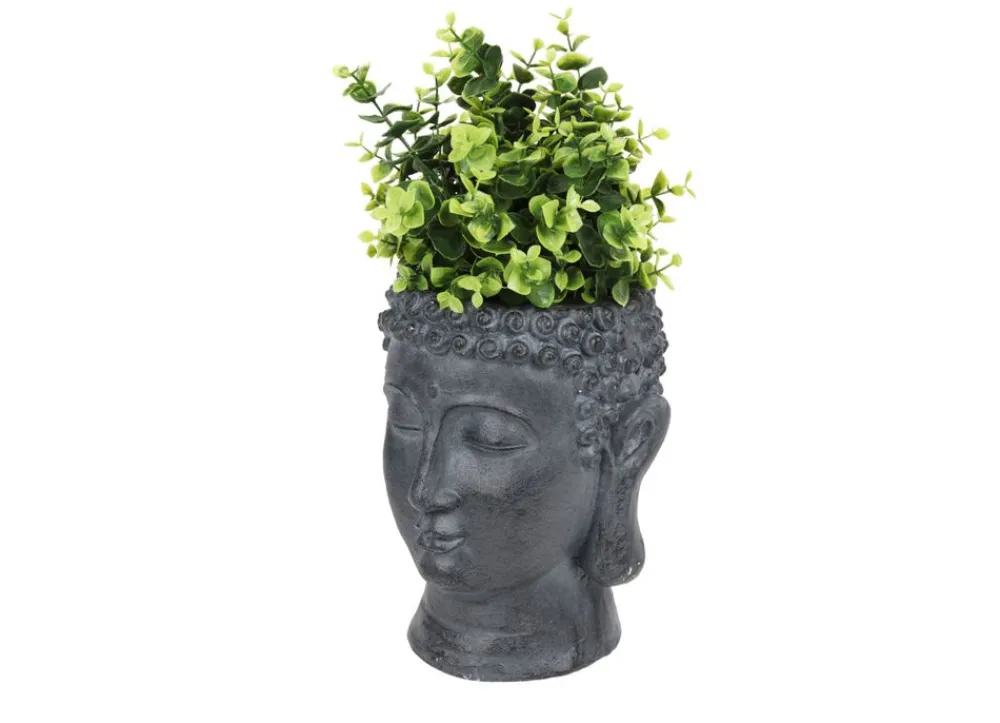 TP Gartenfiguren^Buddha Pflanztopf Aus Magnesia Klein 17,5X17,5X21Cm