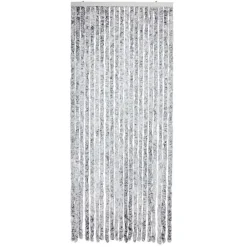 New Home Haushaltshelfer^Chenille-Flauschvorhang 90X200Cm Grau/Weis