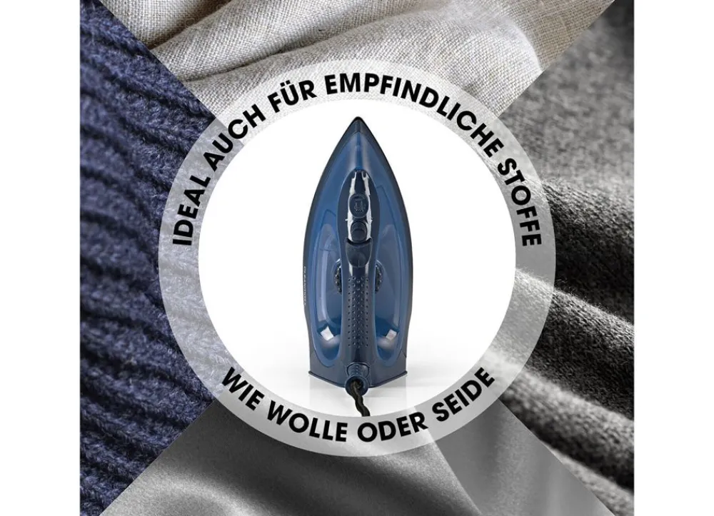 CLEANmaxx Haushaltsgeräte^ Dampfbugeleisen Mit Keramiksohle 2200W Blau/Dunkelblau