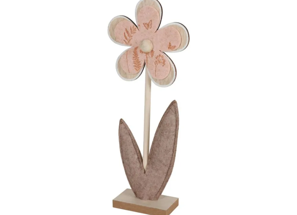 New Home Gartenfiguren^Deko-Blume Aus Filz Und Holz 2Er-Set