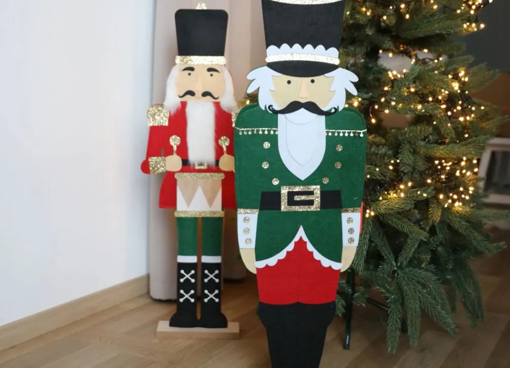 New Home Christmas Weihnachtsfiguren^Deko-Figur Nussknacker Aus Filz 90Cm Rot