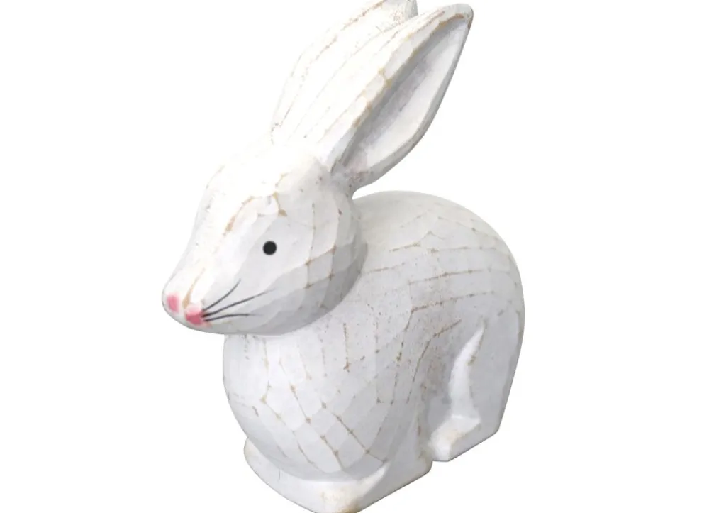 New Home Gartenfiguren^Deko-Hasen Aus Holz 17X7X17Cm White Washed
