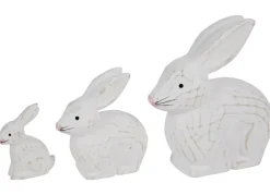 New Home Gartenfiguren^Deko-Hasen Aus Holz 17X7X17Cm White Washed
