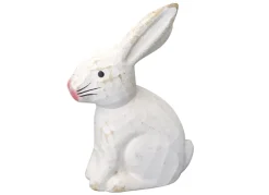 New Home Gartenfiguren^Deko-Hasen White Washed Aus Holz 3-Teilig
