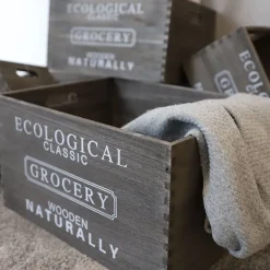 TP Dekokisten Und Truhen^Deko-Holzkisten Grocery Grau 6-Teilig