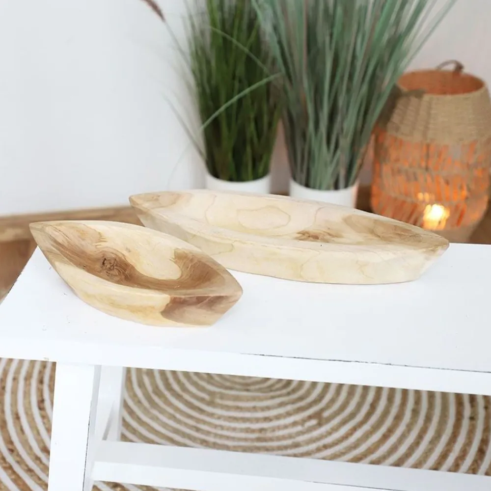 TP Vasen Und Schalen^Deko-Holzschale Kano Aus Teak 38,5X13X5,5Cm