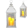 New Home Laternen Und Kerzenhalter^Deko-Laterne Mit 3 Led-Kerzen Und Timerfunktion Weis