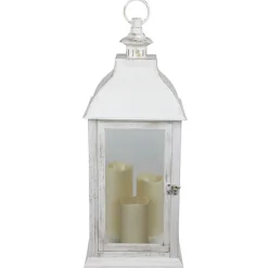 New Home Laternen Und Kerzenhalter^Deko-Laterne Mit 3 Led-Kerzen Und Timerfunktion Weis