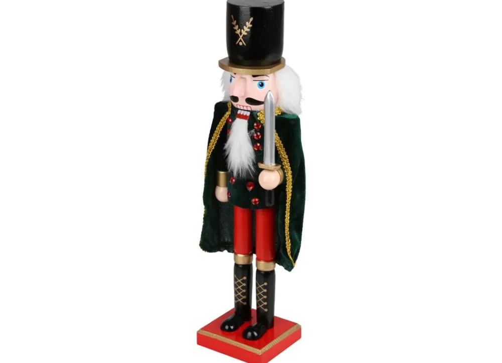 New Home Christmas Weihnachtsfiguren^Deko-Nussknacker Mit Samtumhang 38Cm Smaragdgrun