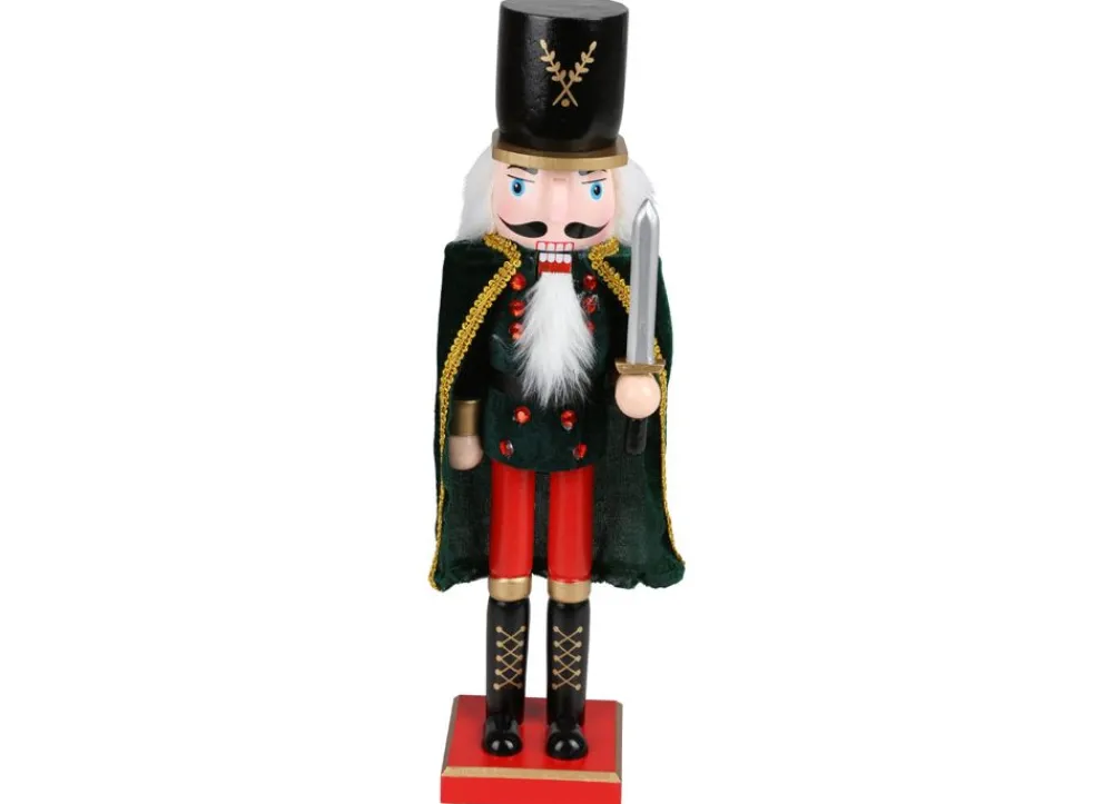 New Home Christmas Weihnachtsfiguren^Deko-Nussknacker Mit Samtumhang 38Cm Smaragdgrun