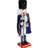 New Home Christmas Weihnachtsfiguren^Deko-Nussknacker Mit Samtumhang 38Cm Royalblau