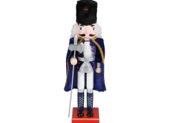 New Home Christmas Weihnachtsfiguren^Deko-Nussknacker Mit Samtumhang 38Cm Royalblau