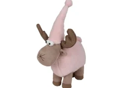 New Home Christmas Weihnachtsfiguren^Deko-Rentier Mit Zipfelmutze 29X24X42Cm Rosa/Beige