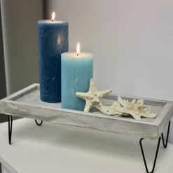 TP Sonstige Innendeko^Dekotablett-Set Mit Metallfusen Hellgrau 3-Teilig