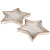 New Home Christmas Bretter Und Tabletts^Dekotablett-Set Stern 2-Teilig Aus Holz Natur Im Used-Look