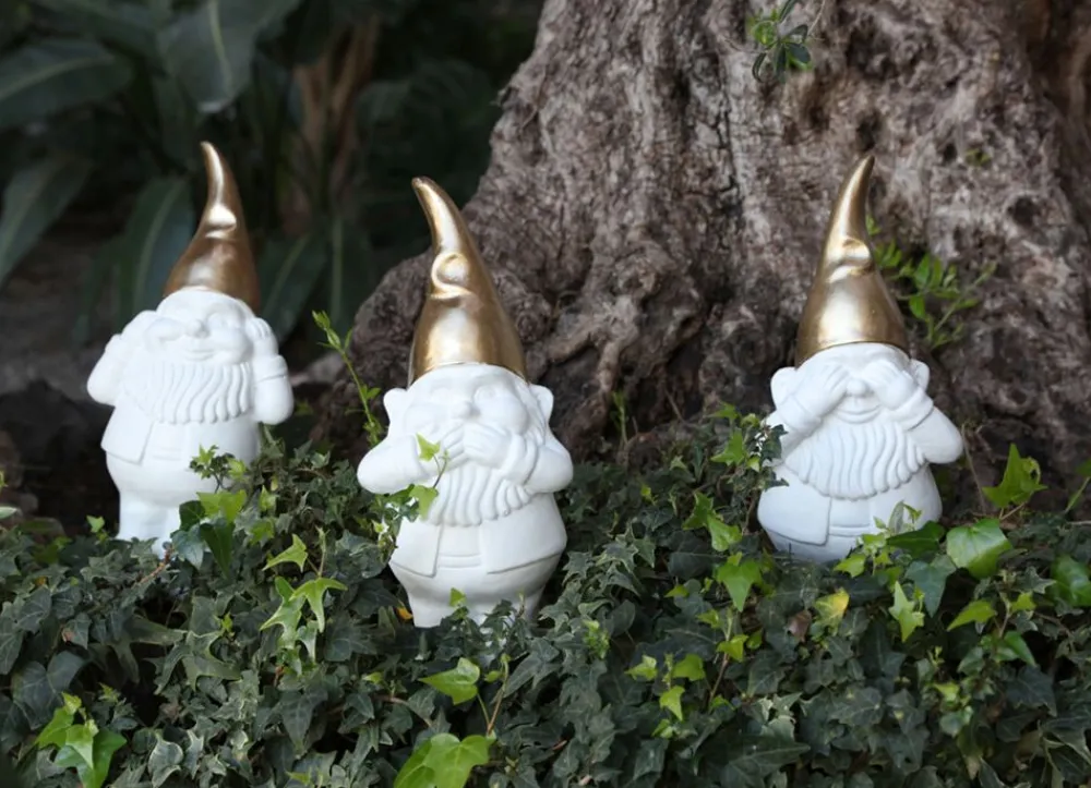 TP Gartenfiguren^Deko-Zwerg Mit Goldener Mutze 40Cm