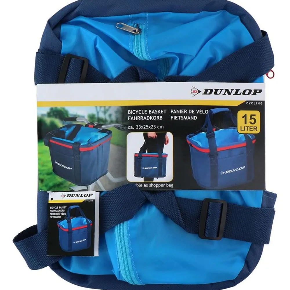 Dunlop Fahrradzubehör^ Fahrradkorb Mit Tragegriffen 15L Blau