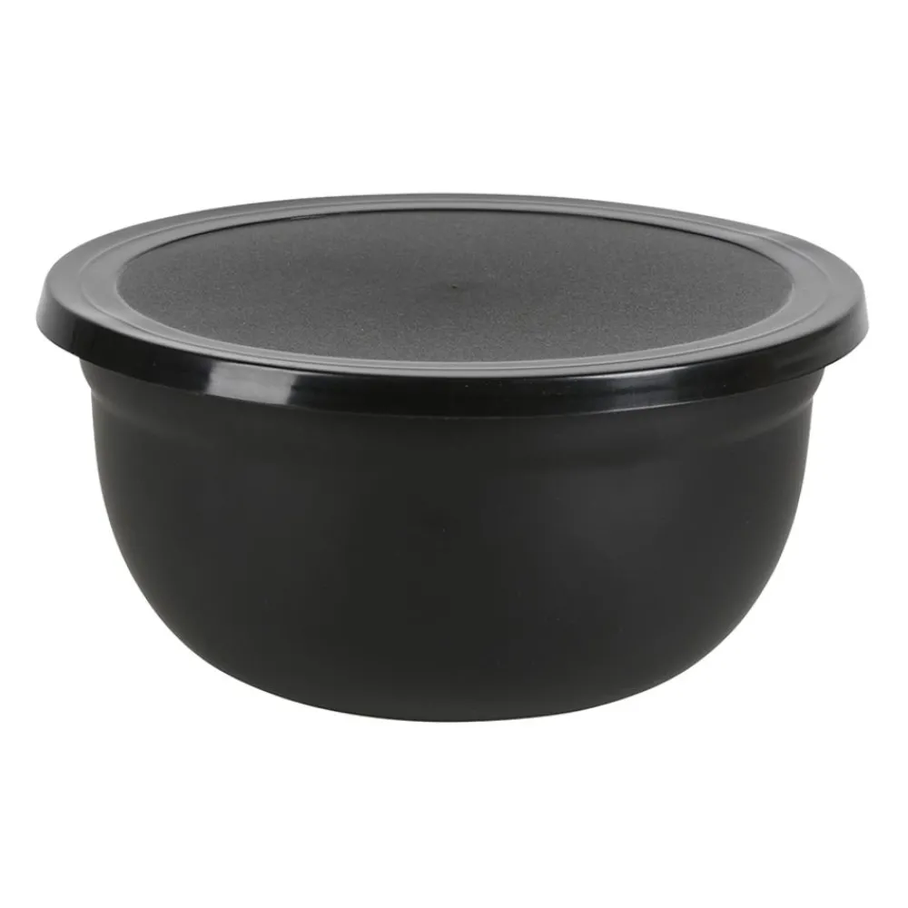 TP Küchenhelfer^Edelstahl-Schussel-Set Mit Deckel Schwarz 3-Teilig