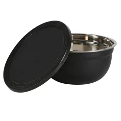 TP Küchenhelfer^Edelstahl-Schussel-Set Mit Deckel Schwarz 3-Teilig