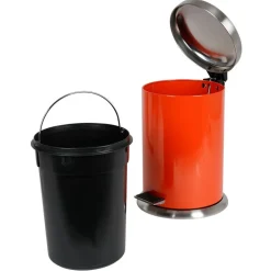 TP Abfallbehälter^Edelstahl-Treteimer 12L Orange