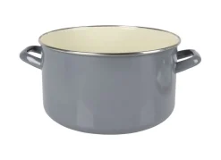 Krüger Töpfe Und Pfannen^Emaille-Fleischtopf Mit Glasdeckel 24Cm Grau