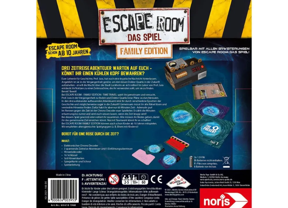 Noris Spielzeug Für Drinnen^Escape Room Das Spiel Family Edition Time Travel